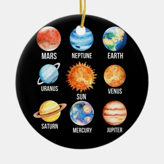 zonnestelsel Planeten Science Earth Keramisch Ornament (Voorkant)