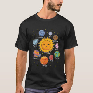 Zonnestelsel Planeten voor Kinderen Peuters Ruimte T-shirt