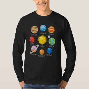 Zonnestelsel Planeten Wetenschap Ruimte Melkweg He T-shirt