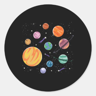 Zonnestelsel Planeten Wetenschap Ruimtestam Ronde Sticker