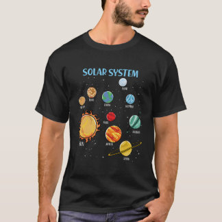 Zonnestelsel Planeten Wetenschap Ruimtestam T-shirt