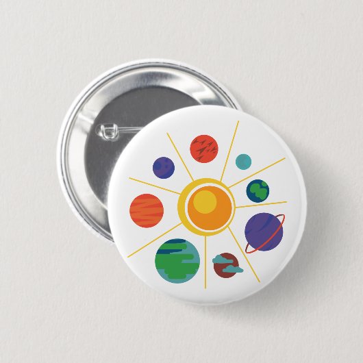 Zonnestelsel Ronde Button 5,7 Cm (Voorkant /achterkant)