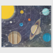 Zonnestelsel, Ruimte en Sterren Cadeaupapier (Vlak)