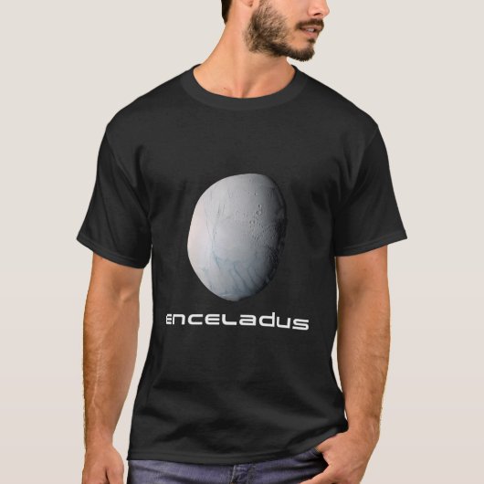 Zonnestelsel Saturn Moon Enceladus Space Astronomi T-shirt (Voorkant)