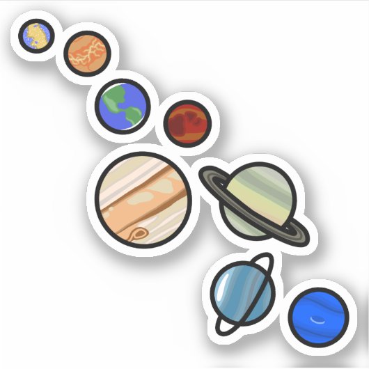 Zonnestelsel Sticker (Voorkant)