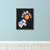 Zonnestelsel Sun Planets Astronaut Milky Way Canvas Afdruk (Insitu (Houten vloer))