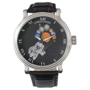Zonnestelsel Sun Planets Astronaut Milky Way Horloge