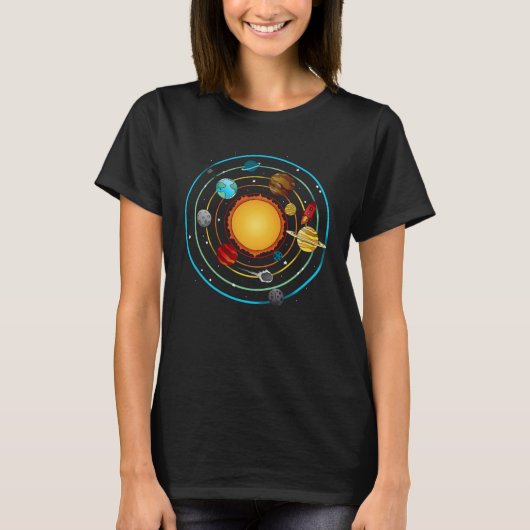 zonnestelsel t-shirt (Voorkant)