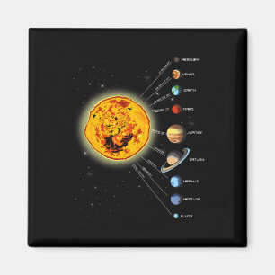 Zonnestelsel T Shirt Zon Magneet