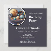 ZONNESTELSEL THEMA VERJAARDAGSTAART KAART (Achterkant)