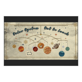 Zonnestelsel Uit Lunchen Retro Ruimte Design Perfect Poster