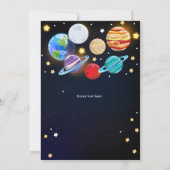 Zonnestelsel verjaardag, ruimte, planeten verjaard kaart (Achterkant)