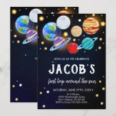 Zonnestelsel verjaardag, ruimte, planeten verjaard kaart (Voorkant / Achterkant)