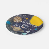 Zonnestelsel Verjaardagsfeest Papieren Bordje (Gekanteld)