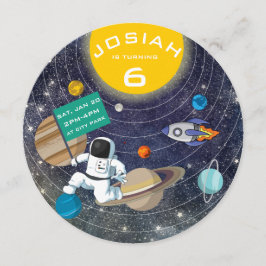 Zonnestelsel Verjaardagsfeestuitnodiging Kaart