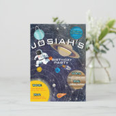 Zonnestelsel Verjaardagsfeestuitnodiging Kaart (Staand voorkant)