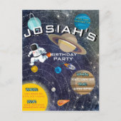 Zonnestelsel Verjaardagsfeestuitnodiging Uitnodiging Briefkaart (Voorkant)