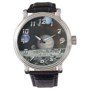 Zonnestelsel Voyager Beelden Montage Ruimtefoto's Horloge