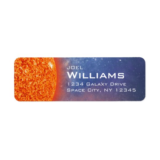 Zonnestelsel Vurige Zon Ruimte Terugkeer Adres Leo Etiket (Voorkant)