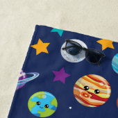 Zonnestelselpatroon voor kinderen strandlaken (In situ)