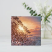 Zonnesten boven zee en snowpiene (Staand voorkant)