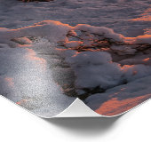 Zonnesten boven zee en snowpiene foto afdruk (Hoek)