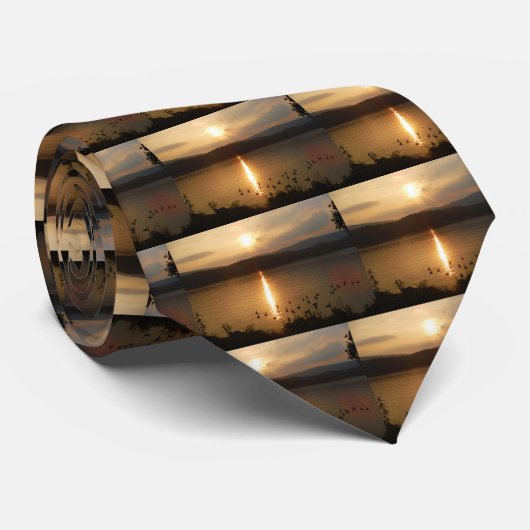 Zonnesten voor ganzen en perziken stropdas (Opgerold)