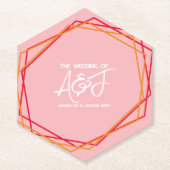 Zonnestijg Oranje Roze Roos Roze Rood Weddenschap Kartonnen Onderzetters (Voorkant)