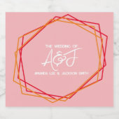 Zonnestijg Oranje Roze Roos Roze Rood Weddenschap Sparkling Wijnetiket (Enkel label)