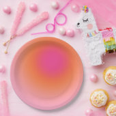 Zonnestijggradiënt - Beige roze Sinaasappel Papieren Bordje (Feest)