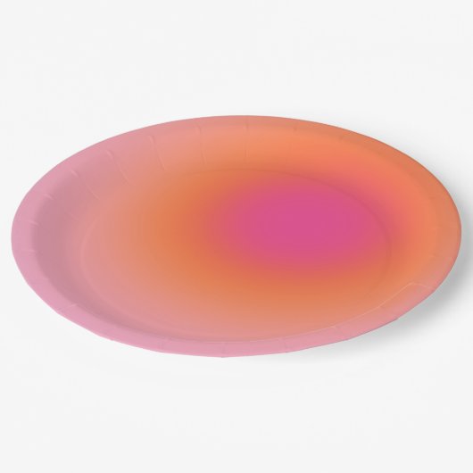 Zonnestijggradiënt - Beige roze Sinaasappel Papieren Bordje (Gekanteld)