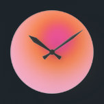 Zonnestijggradiënt - Beige roze Sinaasappel Ronde Klok<br><div class="desc">Verloopontwerp - aura - effect - beige,  roze en Oranje ombre.</div>