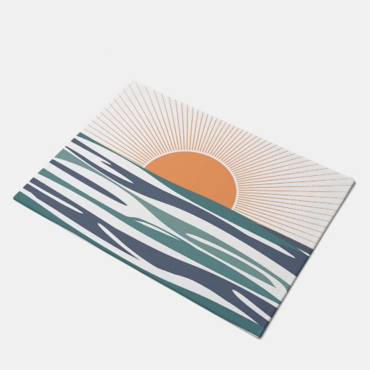 Zonnestijging door het zee deurmat (Schuin)