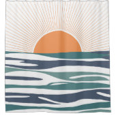 Zonnestijging door het zee douchegordijn (Voorkant)