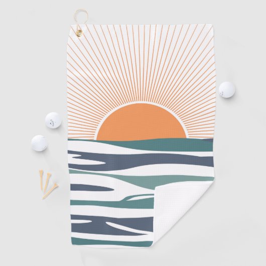 Zonnestijging door het zee golfhanddoek (Insitu)