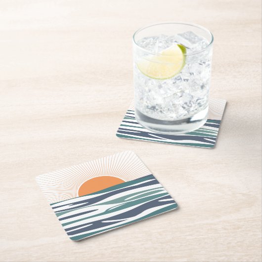 Zonnestijging door het zee kartonnen onderzetters (Insitu)