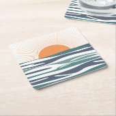 Zonnestijging door het zee kartonnen onderzetters (Schuin)