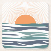 Zonnestijging door het zee kartonnen onderzetters (Voorkant)