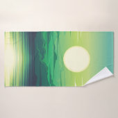 Zonnestijging in de illustratie van het zee, kunst badhanddoek (Badhanddoek)