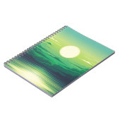 Zonnestijging in de illustratie van het zee, kunst notitieboek (Linkerzijde)