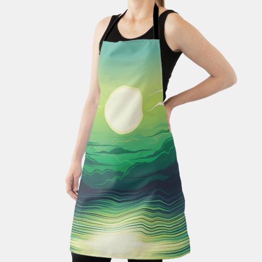 Zonnestijging in de illustratie van het zee, kunst schort (Insitu)