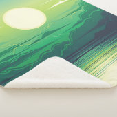 Zonnestijging in de illustratie van het zee, kunst sherpa deken (3/4)