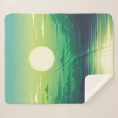 Zonnestijging in de illustratie van het zee, kunst sherpa deken (Voorkant (horizontaal))