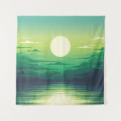 Zonnestijging in de illustratie van het zee, kunst wandkleed (Voorkant)