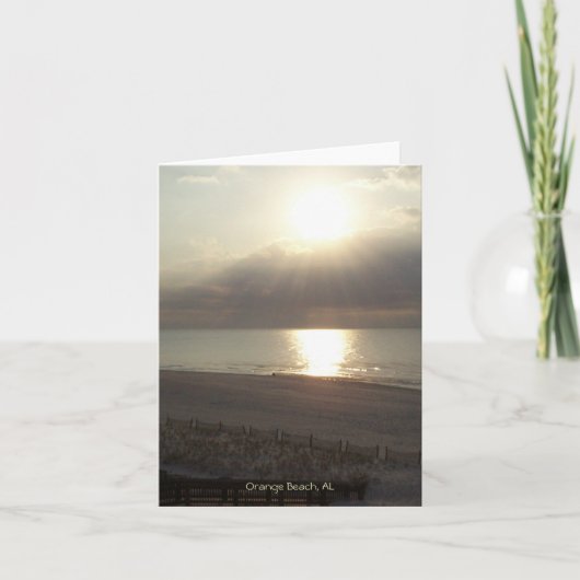 Zonnestijging van Oranje strand, AL Note Card Kaart (Voorkant)