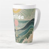 Zonnestoot gepersonaliseerd latte mok (Rechterhoek)