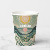 Zonnestoot gepersonaliseerd papieren bekers (Achterkant)