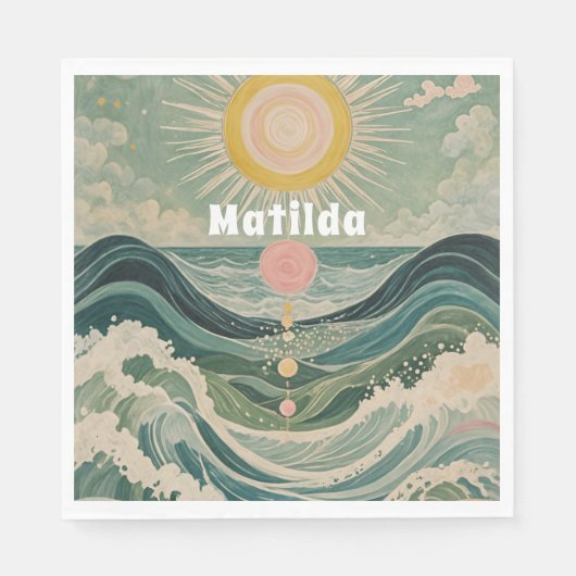 Zonnestoot gepersonaliseerd servet (Voorkant)