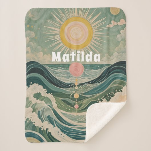 Zonnestoot gepersonaliseerd sherpa deken (Voorkant)