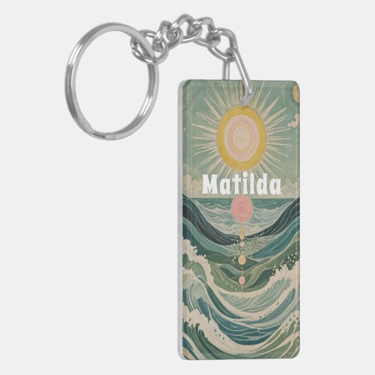 Zonnestoot gepersonaliseerd sleutelhanger (Voorkant Links)